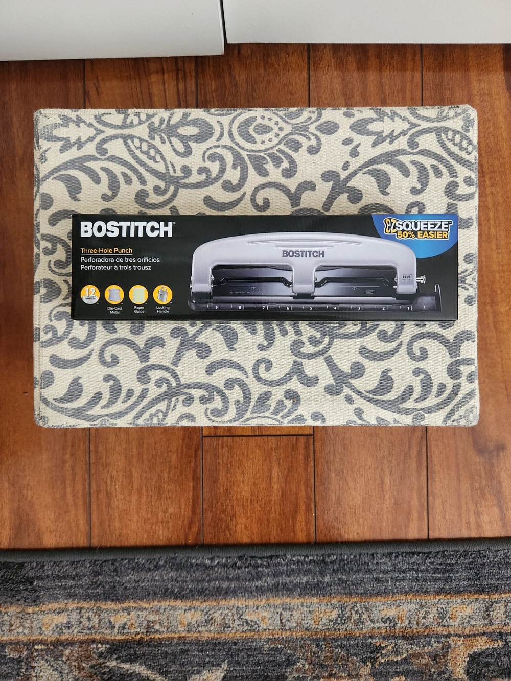 Bostitch White Three-Hole Punch - Heavy Duty, 12-Sheet Capacity